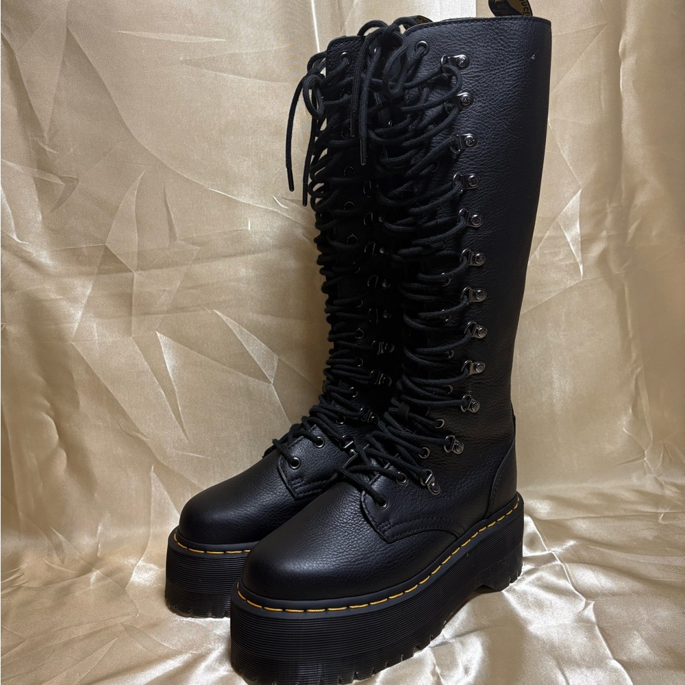 Dr. Martens 1B60 Max Hardware black leather platform boots